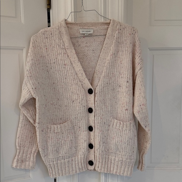 Textured Cream Button-Up Cardigan - Picture 1 of 3